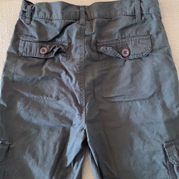 Boy’s American Hawk Premium Cotton Cargo Pants in olive green - Picture 2 of 4